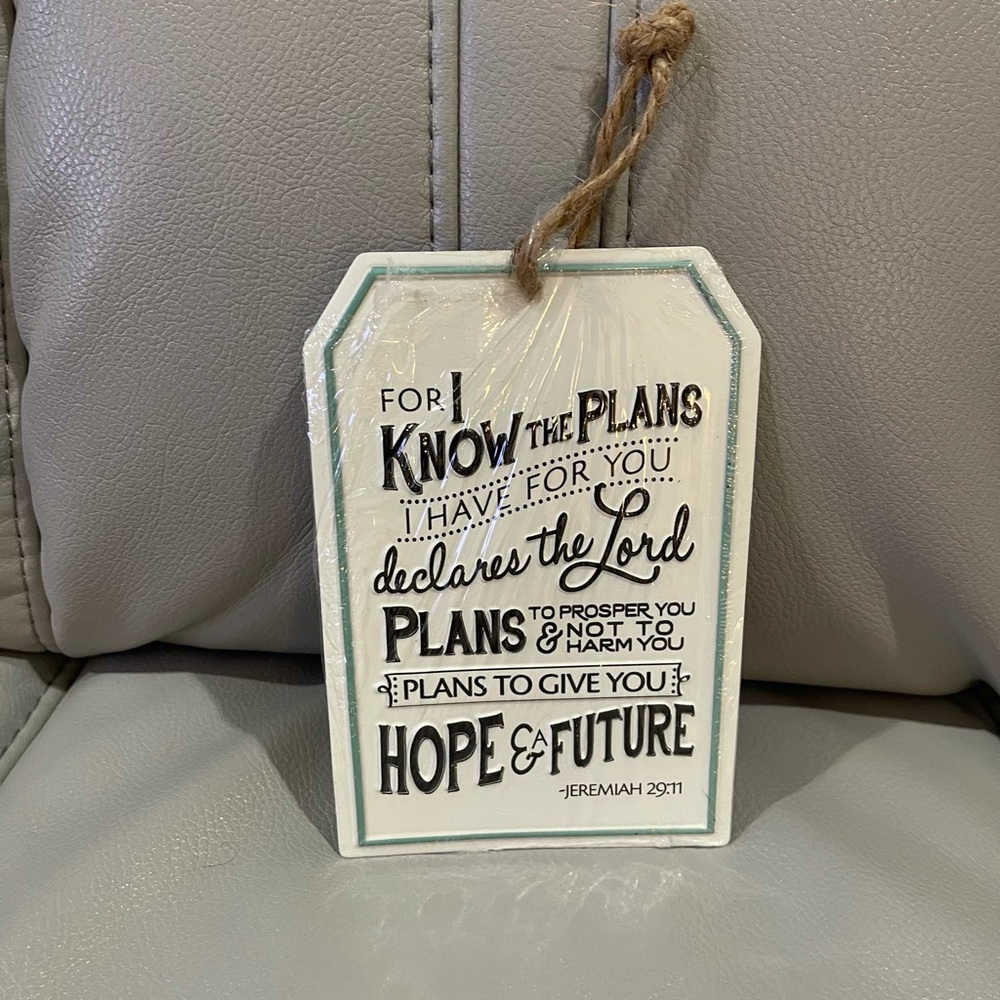 Christian plate with Bible verse (Jeremiah 29:11)